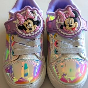 New Minnie Mouse iridescent Velcro Sneakers